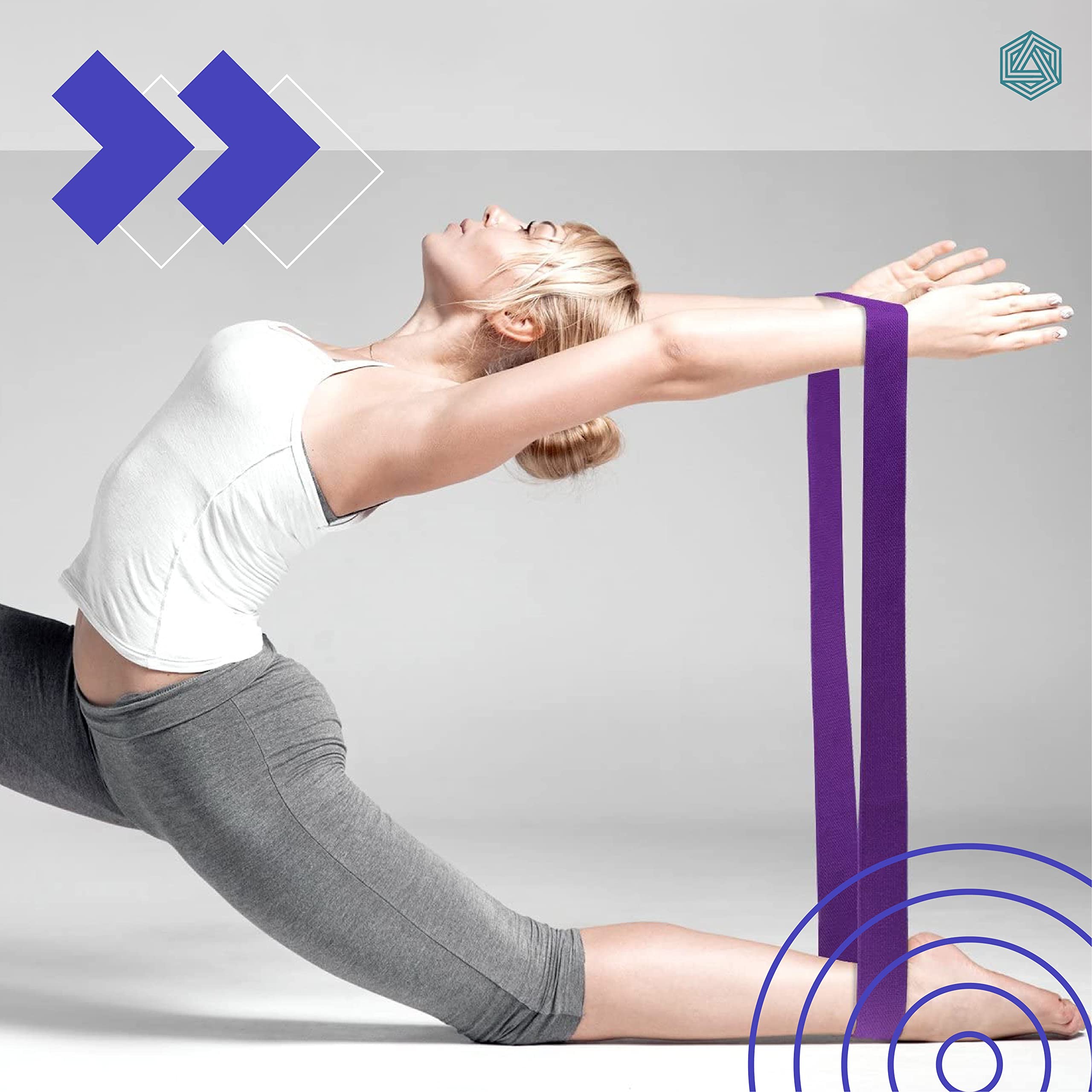 Boldfit Yoga Belt for Women and Men - Yoga Strap for Stretching with Extra Safe Adjustable D-Ring Buckle - Durable and Comfy Texture - Perfect for Your Yoga Session - 6 Feet, Purple - Image 3